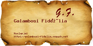 Galambosi Fidélia névjegykártya